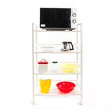 ZNTS Widen 4 Tiers Multi-functional Storage Cart Ivory White 51202437