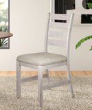 ZNTS Casual Dining Room Side Chairs 2pc Set Grayish White Finish Upholstered Seat Transitional Design B01151374