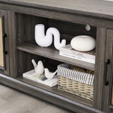 Farmhouse Rattan TV Stand Console Table for TVs up to 70 Inches, TV Console Table with 2 Storage W1758P178929