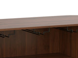 39" Fluted Liquor & Coffee Bar with 6 Wine Racks and 3 Glass Holders, Mid-Century Modern Bar 61879634