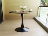 31.5" Walnut color Round Dining Table, Tulip Table Kitchen Dining Table 2-4 People with MDF Table W2189131851