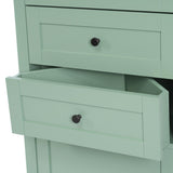 ZNTS Green Triangle Tall Cabinet with 3 Drawers and Adjustable Shelves for Bathroom, Kitchen or Living 58750373