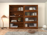 Bookcase Contemporary Closed Back Glass Doors Office Storage Cabinet Floor-to-Ceiling Low Cabinet W331P195805