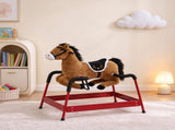 Spring Rocking Horse for Kids 3 Years, Plush Ride Horse with Neighing Sounds, Brown Animal Ride 65558702
