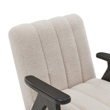 Rella Modern Teddy Sherpa Accent Chair with Espresso Wood Frame T2574P241335