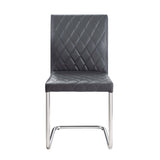 Grey and Chrome Side Chair with Sled Base B062P189136