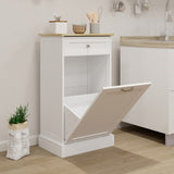 One Drawers and One-Compartment Tilt-Out Trash Cabinet Kitchen Trash Cabinet-White W1120127324