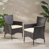 ZNTS Clementine Outdoor Multibrown PE Wicker Dining Chairs 56447.00ABEI