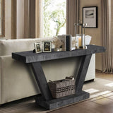 60 Inches Vintage Distressed Wood Entryway Bench with 2-Tier Solid Wood Veneer Storage Cabinet, 59018990