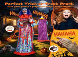 5.6FT Halloween Animatronic Clown, Sound & Button Activated, Animated Moving Clown with Flashing Red 22346544