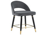 Grey and Black Open Back Counter Height Stools B062P145580