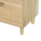 51" Rattan Dresser with Drawers, 6 Drawer Dresser for Bedroom, Clothes Storage Cabinet for Bedroom, W757P209506