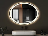 28"x28" Round LED Bathroom Mirror with Anti-Fog, Dimmable Front and Backlit Lighting, 3 Color 46490029
