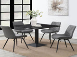 Grey Tufted Swivel Dining Chairs B062P145620