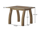SELMA Acacia wood Accent Side Table in Natural Stained, Weather-Resistant Rectangular End Table for N770P248135N