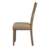 Beige and Maple Open Back Side Chairs B062P186532