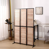 3 Panel Dividers and Folding Privacy Screen Natural Wooden Partitions 6ft Wall Divider for W1757122147