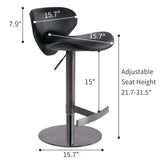 Black Titanium Stainless Steel Bar Stools Swivel Adjustable Height for Kitchen Counter and Dining W2195135503