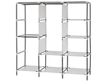 71" Portable Closet Wardrobe Clothes Rack Storage Organizer with Shelf Gray 67325725