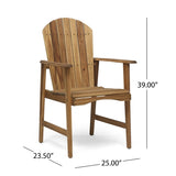 Outdoor Weather Resistant Acacia Wood Adirondack Dining Chairs , Natural Finish 64844.00