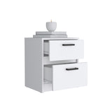 Trivor 2 Drawers Nightstand , End Table, Side Table Metal Handles -White B20092135