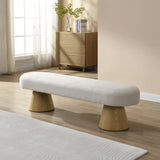 Dining Bench for Dining Room, Upholstered Bedroom End of Bed Entryway Bench, Boucle Ottoman for N779P271401B