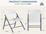 2 Pack Plastic Folding Chairs Stackable Patio Garden Office Wedding Party Event Chairs, White 77991958
