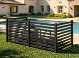 4Panel Solid Fir Wood Outdoor Privacy Screen, NoDig AC Unit Cover Fence with Ground Stakes, 25830153