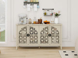 Hollowed-out Cabinet with 4 Doors, American Furniture, Suitable for Bedroom, Living Room, Study W688P238047
