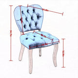 French Vintage Tufted Upholstered Fabric Dining Chair,Set of 2,Blue,SW1869BL W1143P214541
