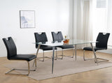 Modern Dining Chairs with Faux Leather Padded Seat Dining Living Room Chairs Upholstered Chair with W210127285