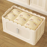 Cream White,19.69" Side Wide Folding Cabinet ,5 Tiers,19.69"11.81"50.00",Collapsible 83049585