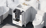 24" Bathroom Vanity with Sink, Bathroom Vanity Cabinet with One Drawer and Doors, Solid Wood and N725P171407K