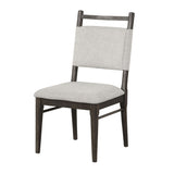 Modern Dark Walnut 2pc Side Chairs Upholstered Seat Polyester Rubber wood Dining Room Furniture B2741P320862