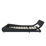 Faux Leather Upholstered Platform Bed Frame,LED lighting with remote controller and APP,Curve W1360133271