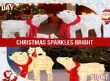 Set of 3 Lighted Polar Bear Family Christmas Decorations, Pre-lit Holiday Decor with 190 Warm White 14959507