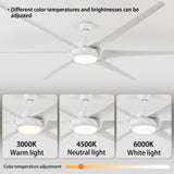 ZNTS 100" Ceiling Fans With Lights And Remote W1340131155