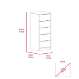Kaia 5 Drawer Dresser, Vertical Dresser -Smokey Oak / White B07091874