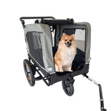 ZNTS Outdoor Heavy Duty Foldable Utility Pet Stroller Dog Carriers Bicycle Trailer W321P190024