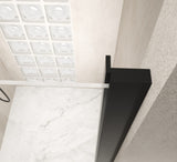 34"x 72" Pivot Shower Door, Matte Black Aluminum Frame, Half Frame ,1/4" Tempered Glass W1675P295822