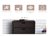 Storage Cabinet for Backyard Pool Area, 3-Drawer Wicker Towel Rack Organizer 08857308
