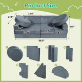 14 pcs Kids Sofa Modular Play Couch Convertible Toddlers Couch Set Furniture Sofa Set for Bedroom 02890898