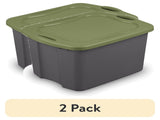 17.5 Gallon Large Storage Bin, Clear Plastic Storage Container with Full-Grip Handles, Gray 62455769