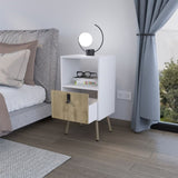 Nightstand A Magness, Bedroom, White / Macadamia B092P154880