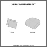 3 Piece Tufted Cotton Chenille Floral Comforter Set Off-White King/Cal King B035128916
