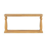 U_STYLE Vintage Wood Grain Console Table with Bottom Shelf and Four Vase Legs, Suitable for N711P256976O