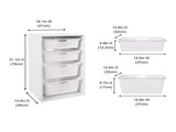 Sliding Bin Organizer with 4 Storage Bins, White 21253284