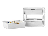 (2 pack) Wide 3 Drawer Tower, Plastic Storage Organizer with Removable Decorative Bins, Easy to 67808131