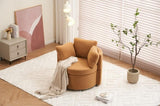 029-Teddy Fabric Swivel And Storage Chair With Back Cushion For Living Room,Khaki W527P166252
