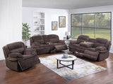 Manual Motion Loveseat Recliner Fur-Like Corduroy in Chocolate B089P296897
